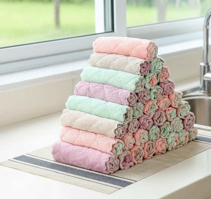 Multipurpose Microfiber Dishwashing Towels